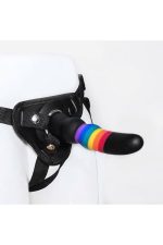 COLOURFUL LOVE STRAP ON SOLID DILDO - obrazek 4