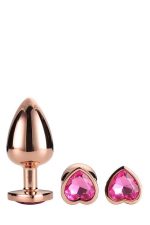 GLEAMING LOVE ROSE GOLD PLUG SET - obrazek 2