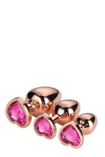 GLEAMING LOVE ROSE GOLD PLUG SET - obrazek 4