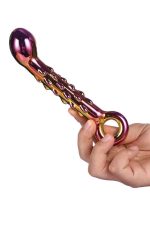 GLAMOUR GLASS RIBBED G-SPOT DILDO - obrazek 5