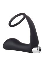 FANTASSTIC VIBRATING ANAL PLUG WITH COCKRING BLACK - obrazek 3