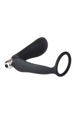 FANTASSTIC VIBRATING ANAL PLUG WITH COCKRING BLACK - obrazek 4