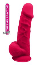 REAL LOVE DILDO WITH BALLS 8.5INCH FUCHSIA - obrazek 2