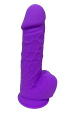 REAL LOVE DILDO WITH BALLS 8.5INCH PURPLE - obrazek 3