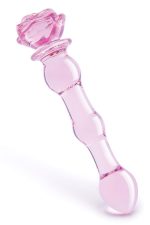 GLAZE GLASS ROSEBUD BEADED DILDO - obrazek 3