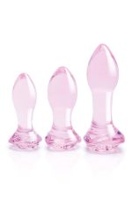 GLAZE GLASS ROSEBUD ANAL TRANING SET - obrazek 2
