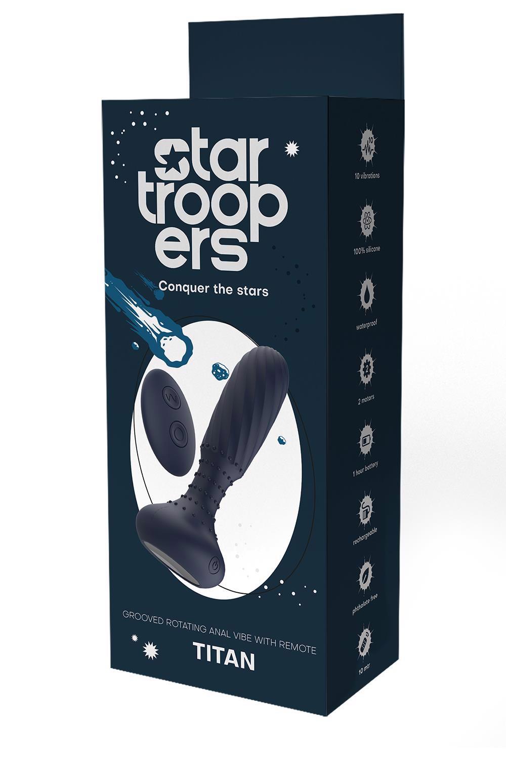 35-22141 STARTROOPERS TITAN VIBRATING ANAL VIBE WITH REMOTE - obrazek 1