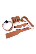 BLAZE ELITE BDSM SET COGNAC VEGAN LEATHER - obrazek 3