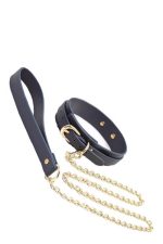 BONDAGE COUTURE COLLAR AND LEASH BLUE - obrazek 2