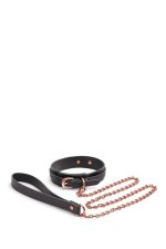 BONDAGE COUTURE COLLAR AND LEASH BLACK - obrazek 2