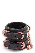 BONDAGE COUTURE WRIST CUFFS BLACK - obrazek 2