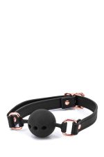 BONDAGE COUTURE BALL GAG  BLACK - obrazek 2