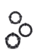 STAY HARD BEADED COCKRINGS BLACK - obrazek 2