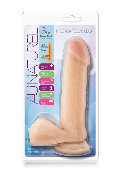 35-330712 AU NATUREL 8INCH SENSA FEEL DILDO BEIGE - obrazek 1