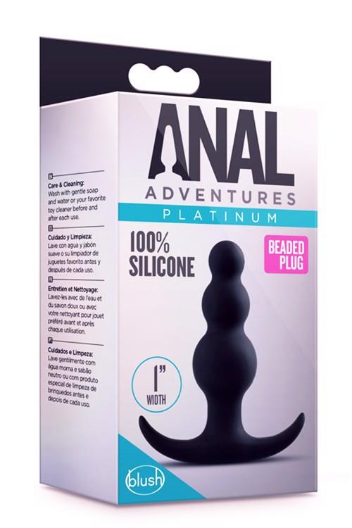 35-331473 ANAL ADVENTURES PLATINUM BEADED PLUG - obrazek 1