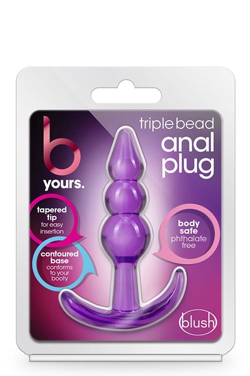 35-331511 B YOURS TRIPLE BEAD ANAL PLUG PURPLE - obrazek 1