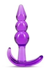 B YOURS TRIPLE BEAD ANAL PLUG PURPLE - obrazek 2
