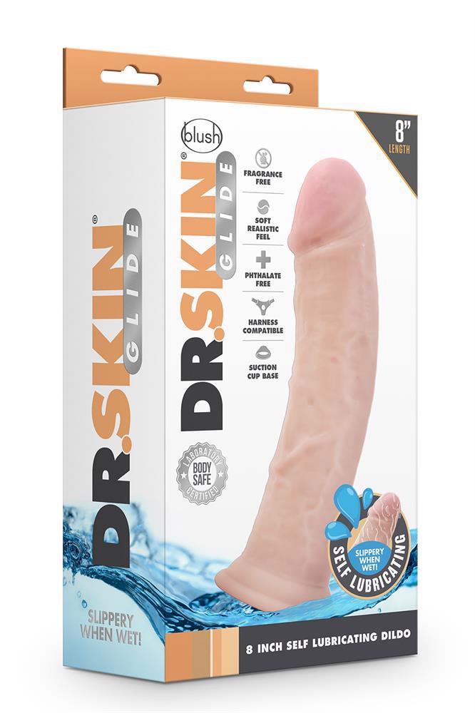 35-331597 DR. SKIN 8INCH SELF LUBRICATING DILDO - obrazek 1