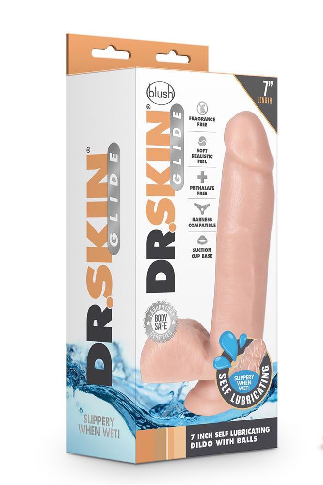 35-331598 DR. SKIN 7INCH SELF LUBRICATING DILDO - obrazek 1