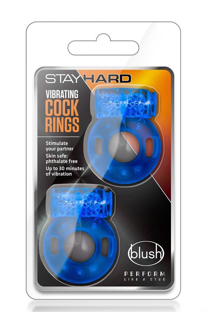 35-331621 STAY HARD VIBRATING COCK RINGS 2PACK - obrazek 1