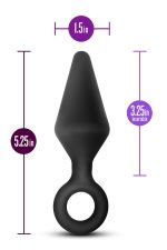 ANAL ADVENTURES PLATINUM SILICONE LOOP PLUG LARGE BLACK - obrazek 4