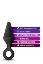 ANAL ADVENTURES PLATINUM SILICONE LOOP PLUG LARGE BLACK - obrazek 5