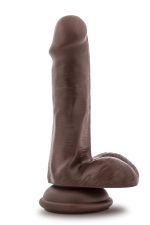 DR. SKIN PLUS  6 INCH POSABLE DILDO WITH BALLS  CHOCOLATE - obrazek 4