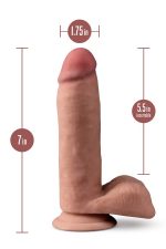 DR. SKIN PLUS  7 INCH POSABLE DILDO WITH BALLS  MOCHA - obrazek 5