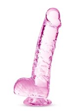 NATURALLY YOURS  6" CRYSTALLINE DILDO  ROSE - obrazek 2