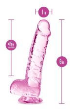 NATURALLY YOURS  6" CRYSTALLINE DILDO  ROSE - obrazek 4