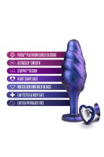 ANAL ADVENTURES MATRIX BUMPED BLING PLUG SAPPHIRE - obrazek 4