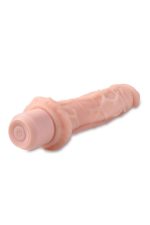 DR. SKIN SILICONE DR. RICHARD 9 INCH VIBRATING DILDO BEIGE - obrazek 4