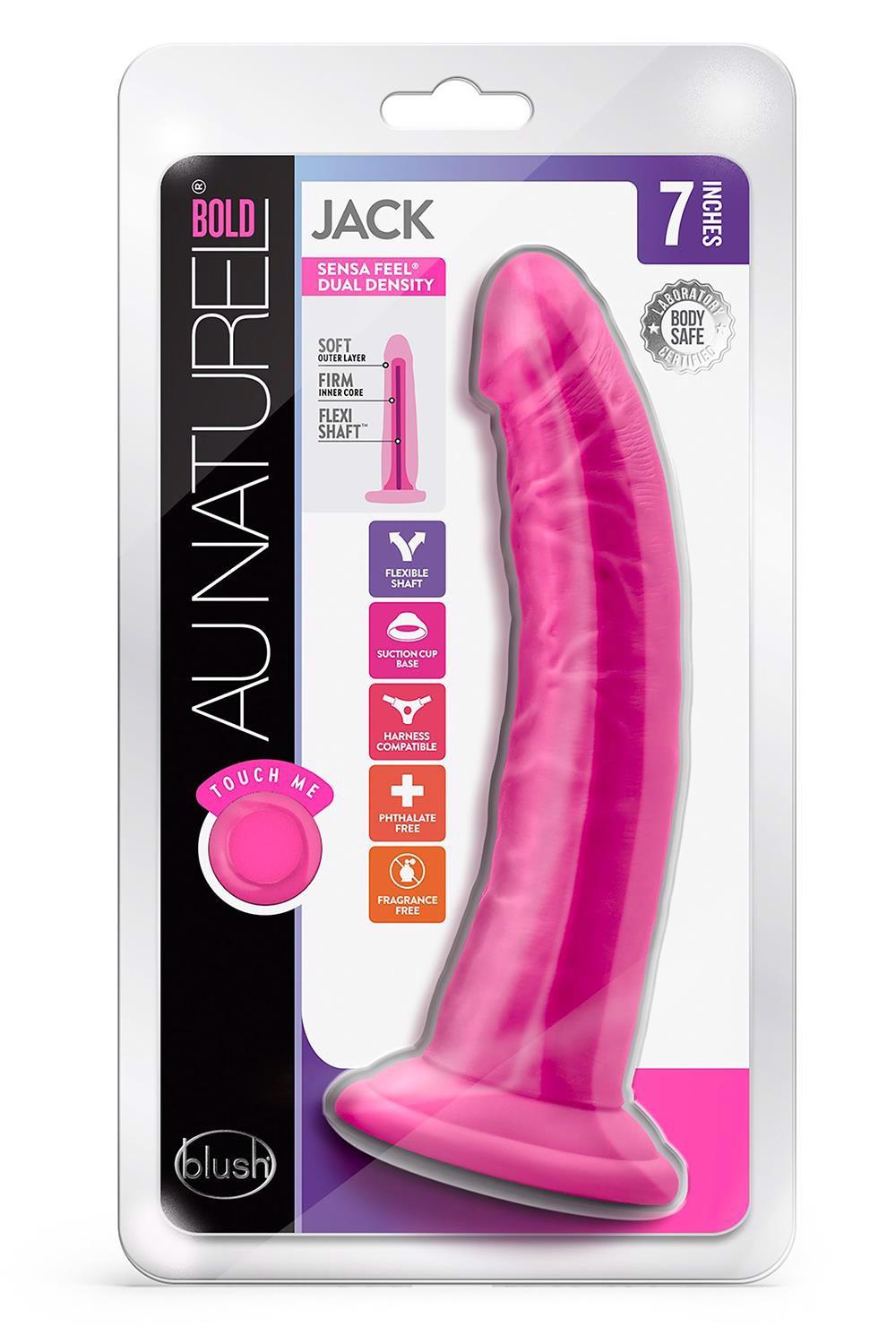 35-331886 AU NATUREL BOLD JACK 7" DILDO PINK - obrazek 1