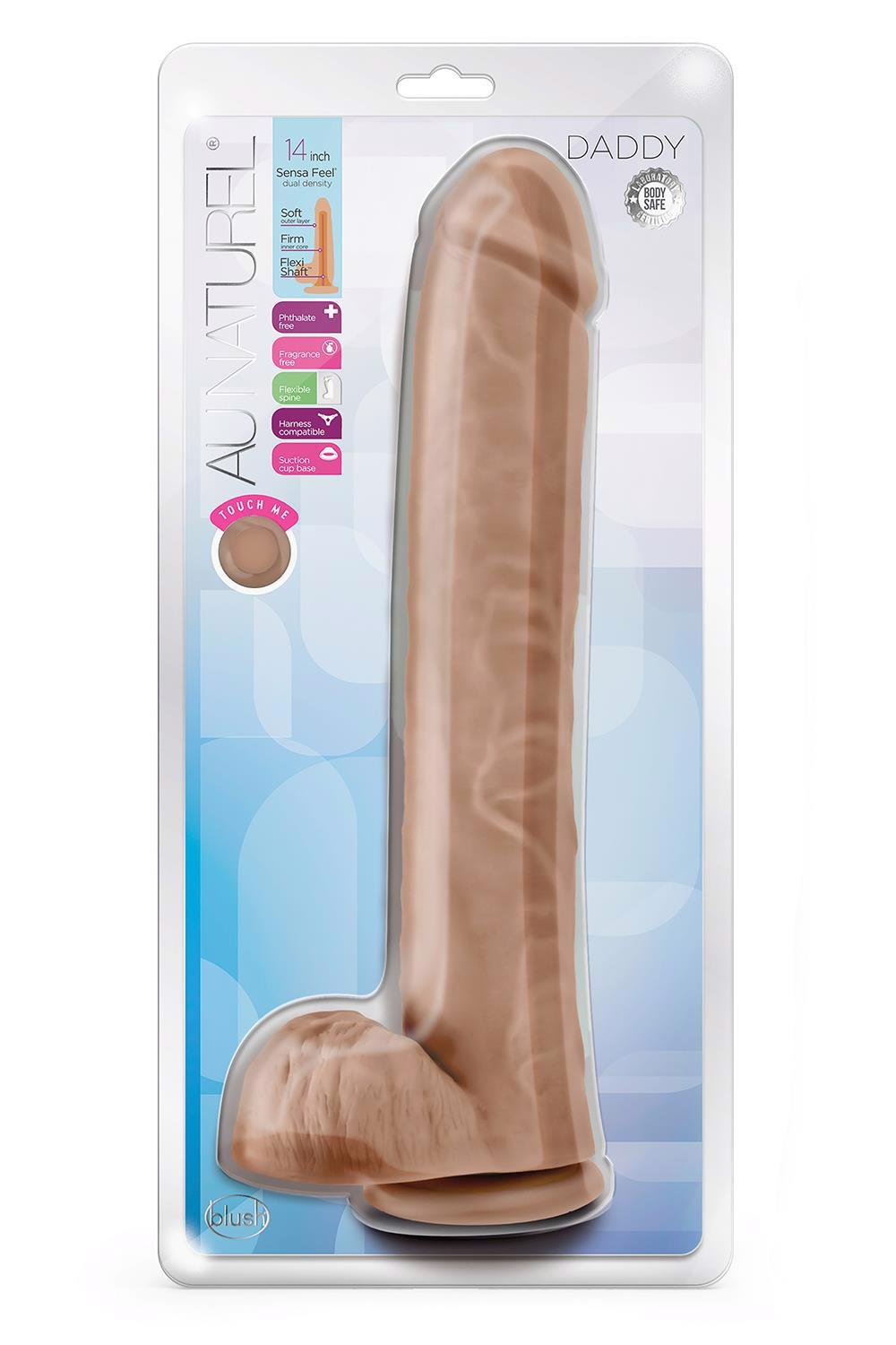 35-331891 AU NATUREL DADDY 14" DILDO MOCHA - obrazek 1