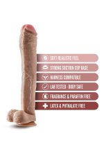 DR. SKIN MR. ED 13 INCH DILDO WITH BALLS BEIGE - obrazek 4