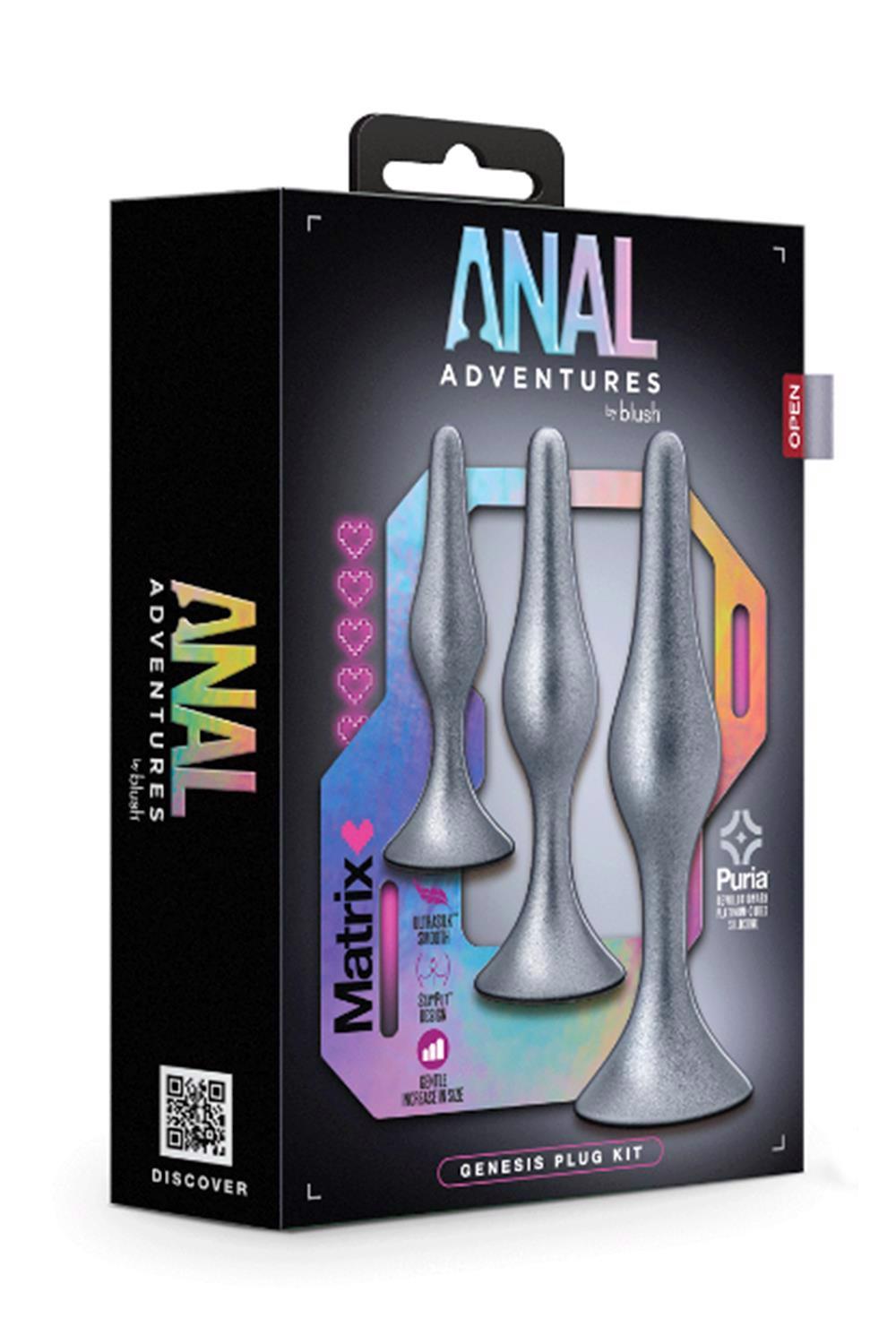 35-331987 ANAL ADVENTURES MATRIX GENESIS PLUG KIT STELLAR SILVER - obrazek 1