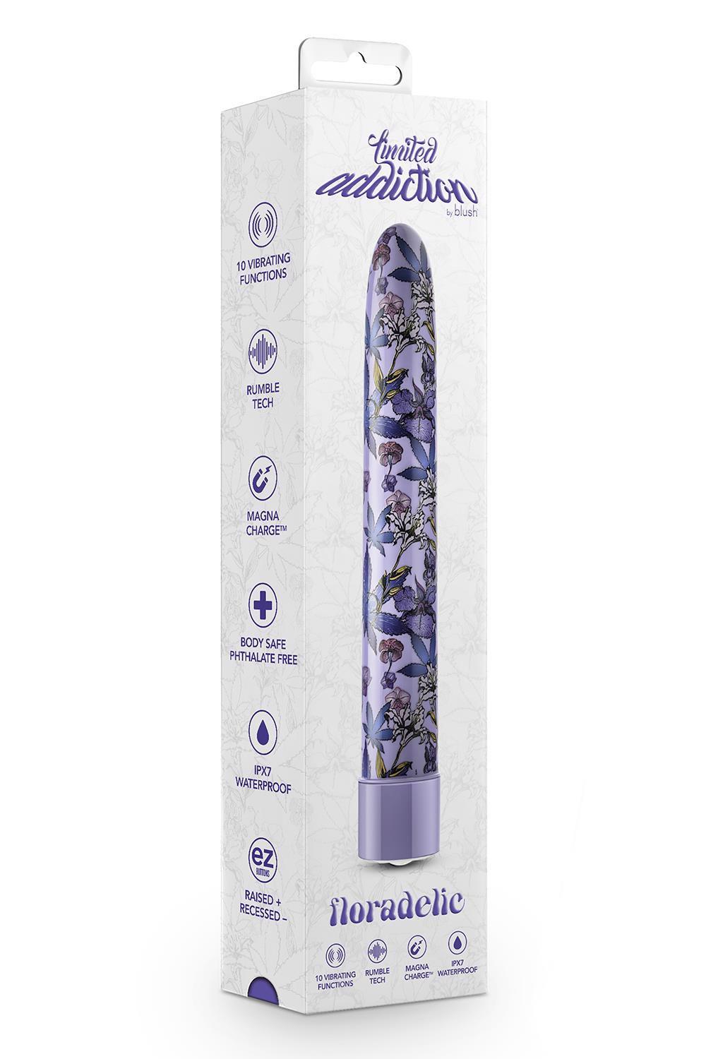35-332020 LIMITED ADDICTION FLORADELIC 7 INCH RECHARGEABLE VIBE PURPLE - obrazek 1