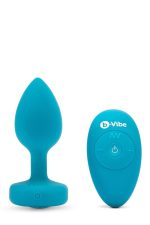 B-VIBE VIBRATING JEWEL PLUG S/M TEAL - obrazek 2