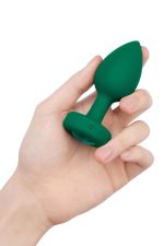 B-VIBE VIBRATING JEWEL PLUG M/L EMERALD GREEN - obrazek 4