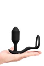 B-VIBE VIBRATING SNUG & TUG M BLACK - obrazek 4