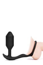 B-VIBE VIBRATING SNUG & TUG M BLACK - obrazek 5