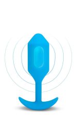 B-VIBE VIBRATING SNUG PLUG 3 BLUE - obrazek 3