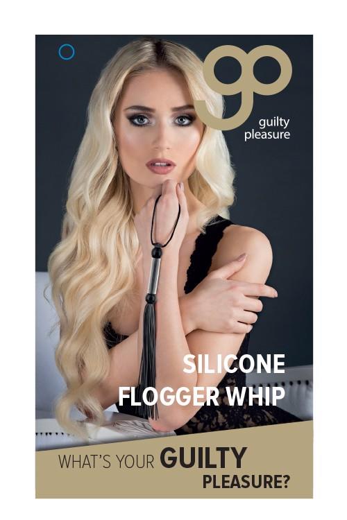 35-520086 GP SILICONE FLOGGER WHIP BLACK - obrazek 1