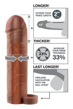 FANTASY X-TENSIONS PERFECT 2 INCH EXTENSION WITH BALL STRAP BROWN - obrazek 2