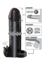 FANTASY X-TENSIONS VIBRATING REAL FEEL 2 INCH EXTENSION BLACK - obrazek 3