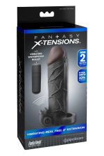 FANTASY X-TENSIONS VIBRATING REAL FEEL 2 INCH EXTENSION BLACK - obrazek 4