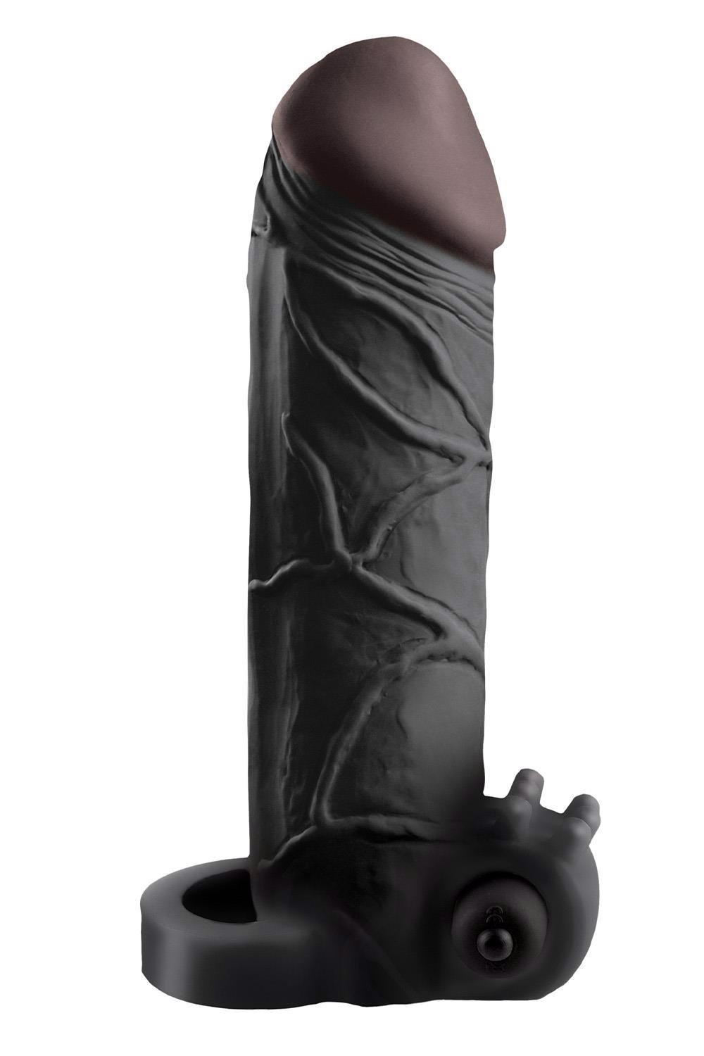 35-61104_1 FANTASY X-TENSIONS VIBRATING REAL FEEL 2 INCH EXTENSION BLACK - obrazek 1