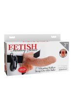 FETISH FANTASY SERIES 7 INCH VIBRATING HOLLOW STRAP-ON WITH BALLS LIGHT - obrazek 4