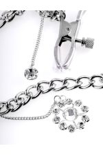 FETISH FANTASY SERIES CRYSTAL NIPPLE CLAMPS SILVER - obrazek 3