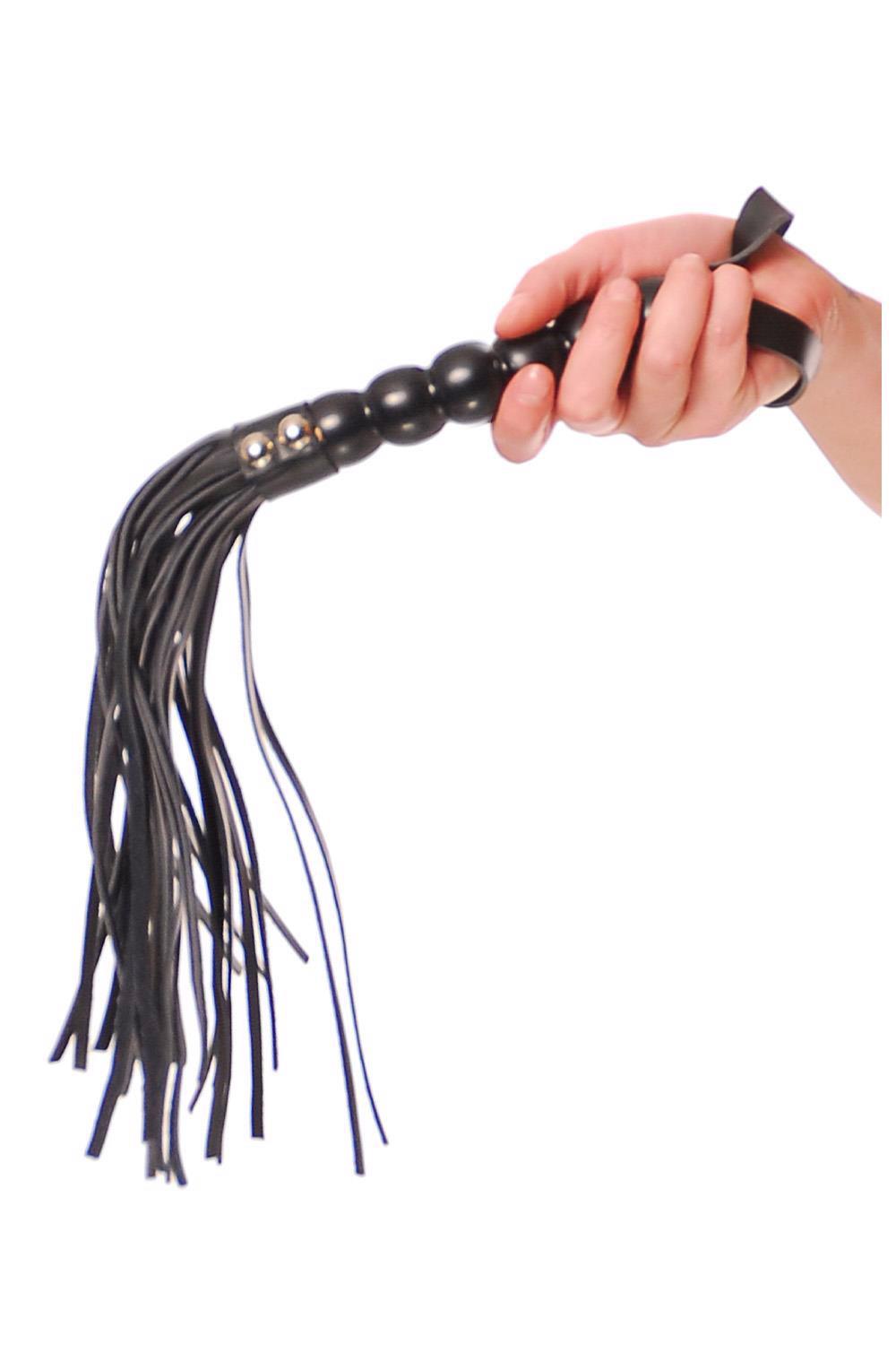 35-61192_1 FETISH FANTASY SERIES BEADED CAT-O-NINE TAILS BLACK - obrazek 1
